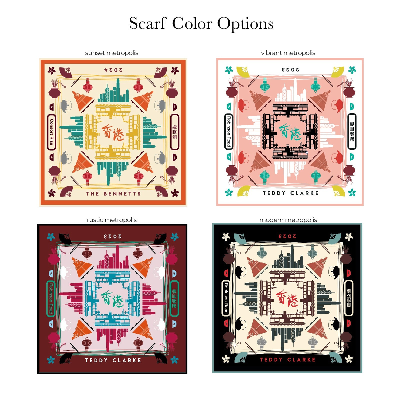 Hong Kong Love Silk Scarf