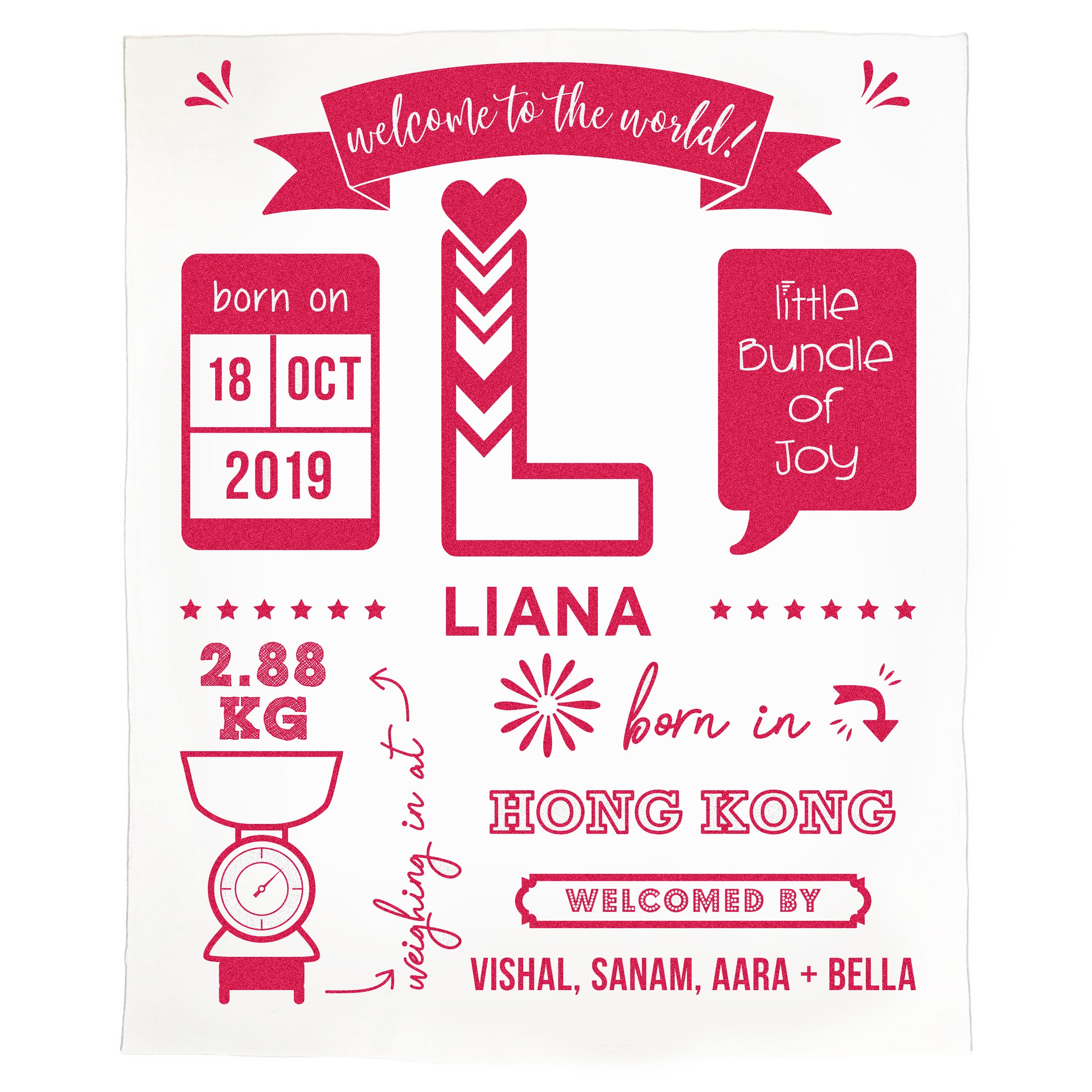 Initial Love Announcement Blanket