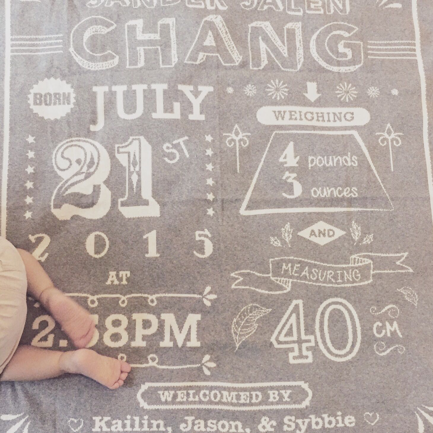 Hello Baby Announcement Blanket