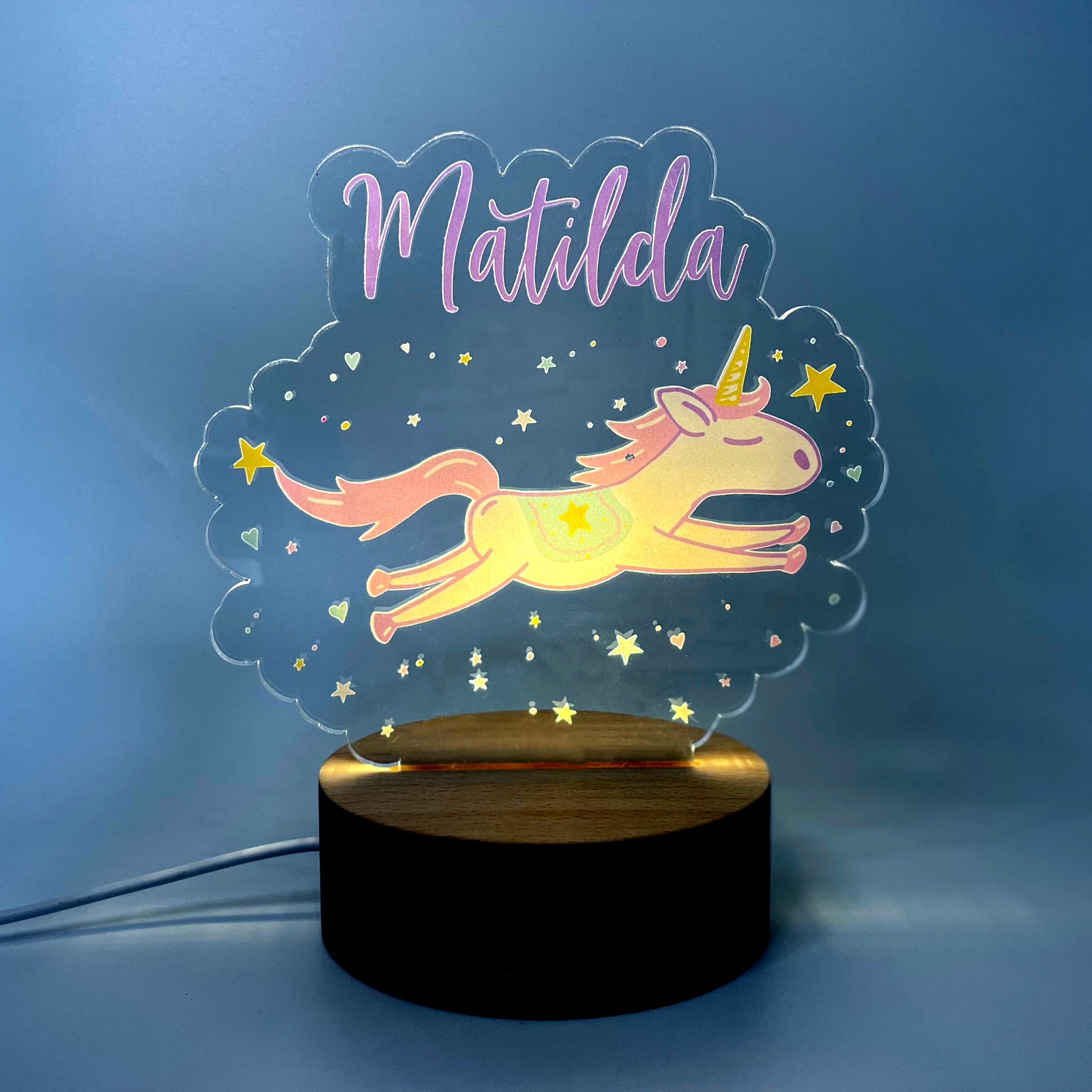 Flying Unicorn Colored Nightlight