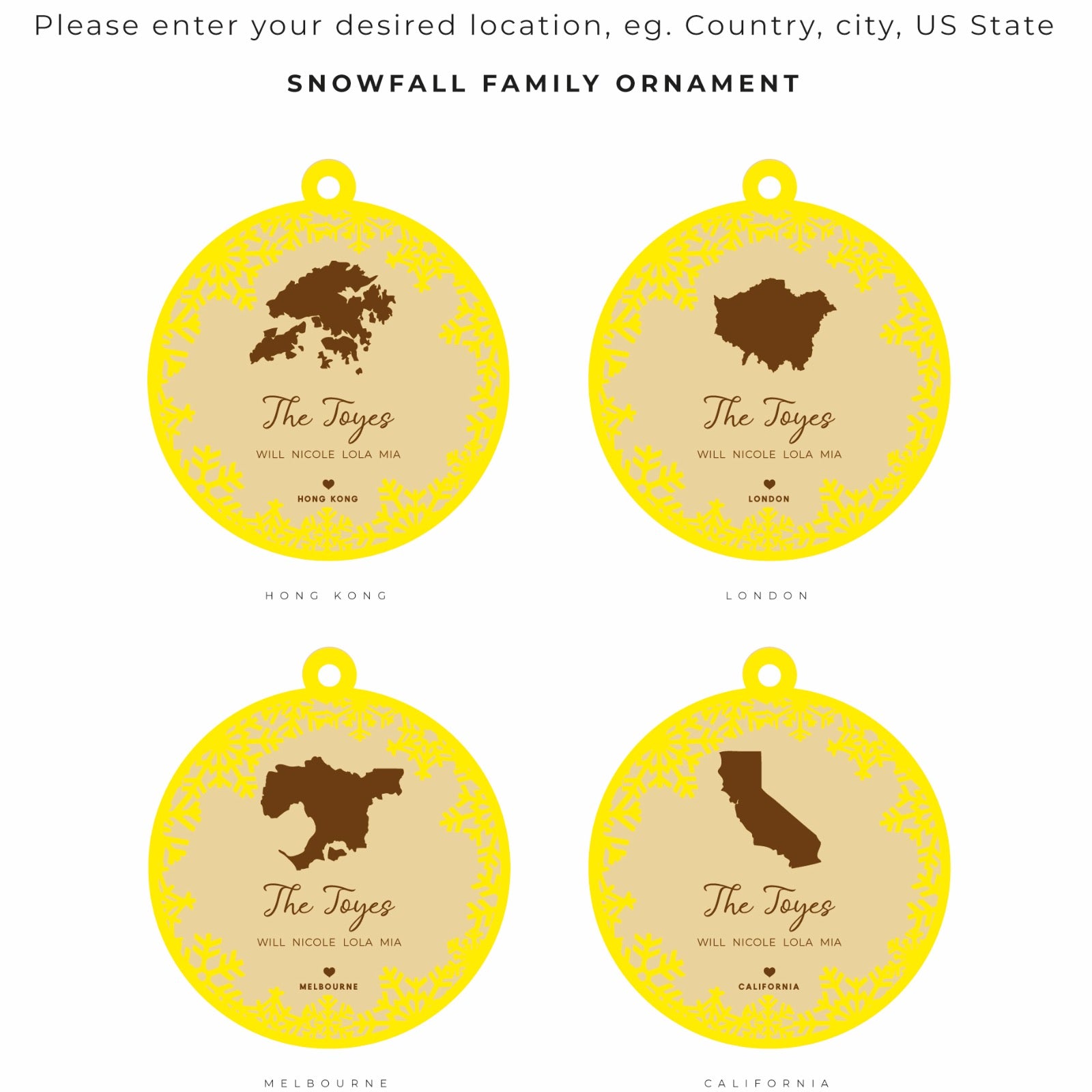 Home Snowfall Family Ornament