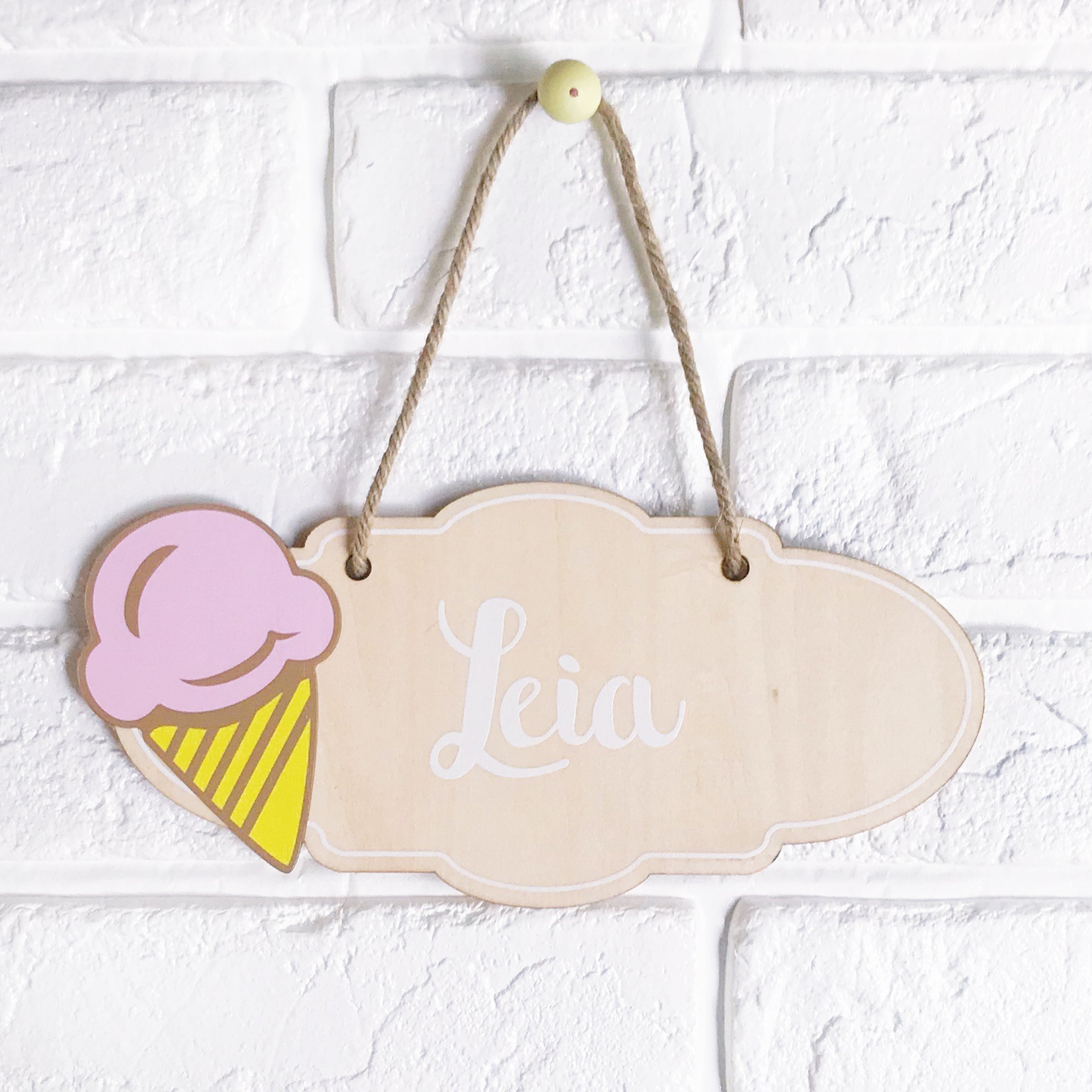 Ice Cream Name Plaque