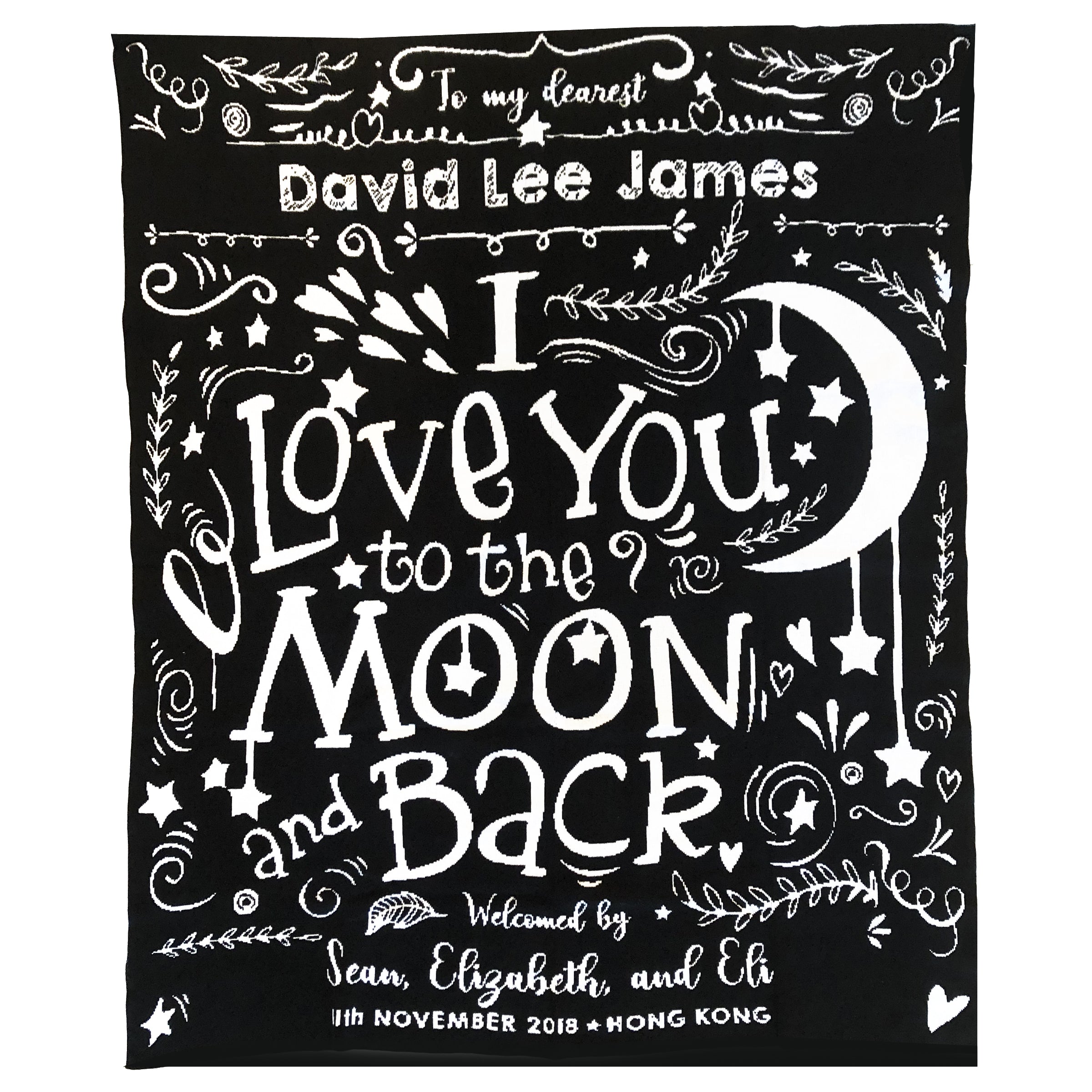 Love You To The Moon Announcement Blanket