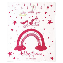 Flying Unicorn Milestone Blanket