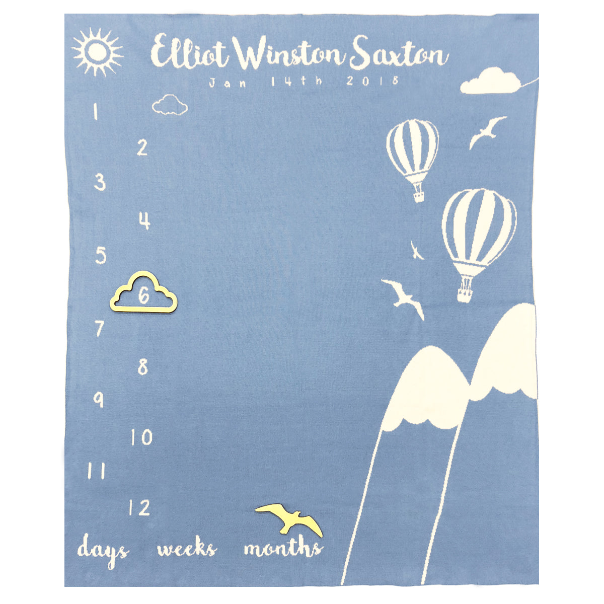 Up In The Air Milestone Blanket