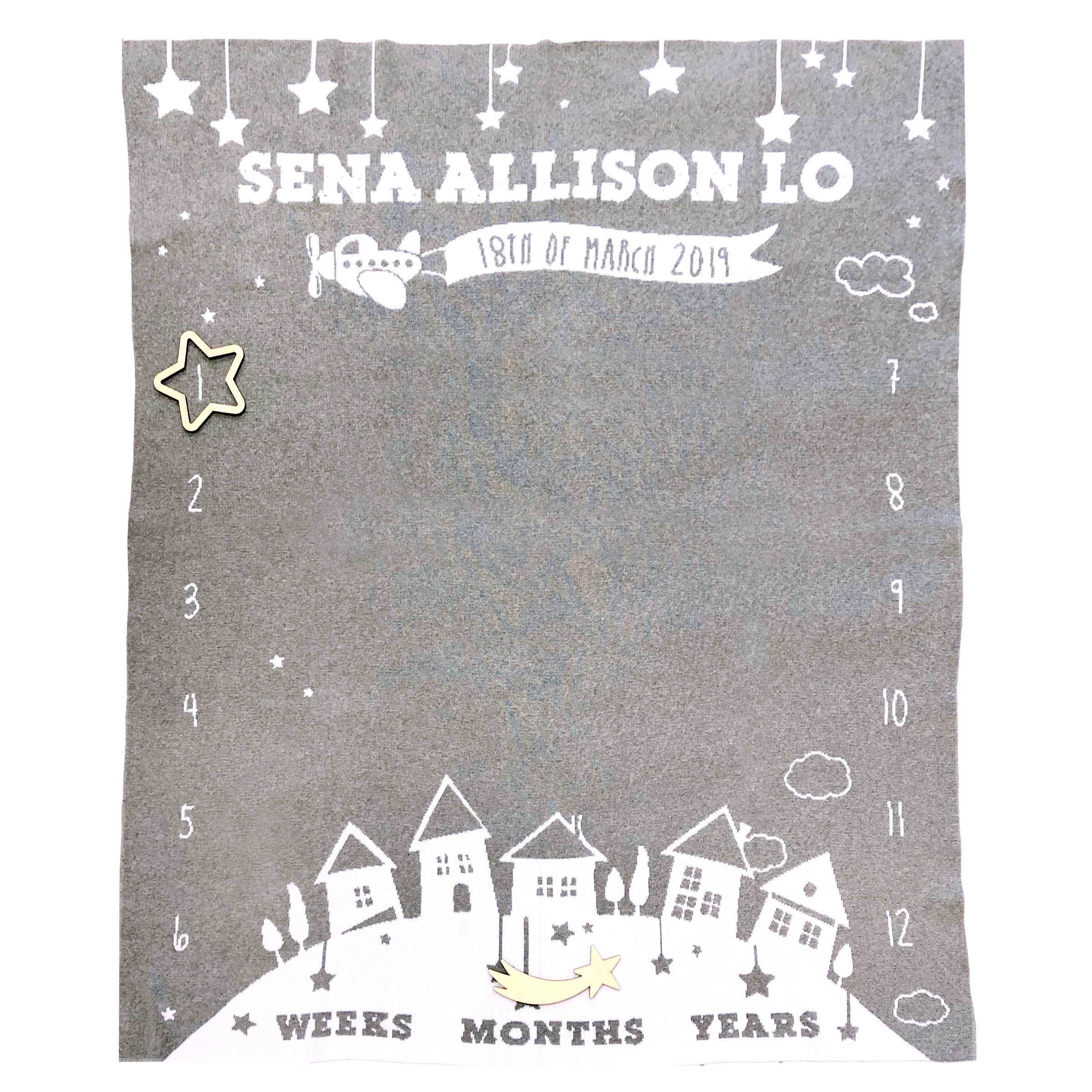 Wish Upon A Star Milestone Blanket