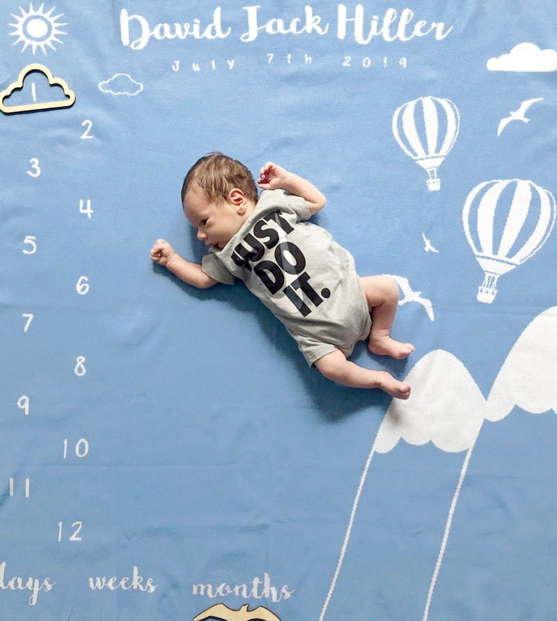 Up In The Air Milestone Blanket