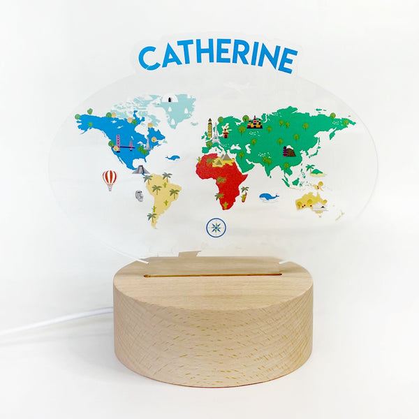 World Map Colored Nightlight