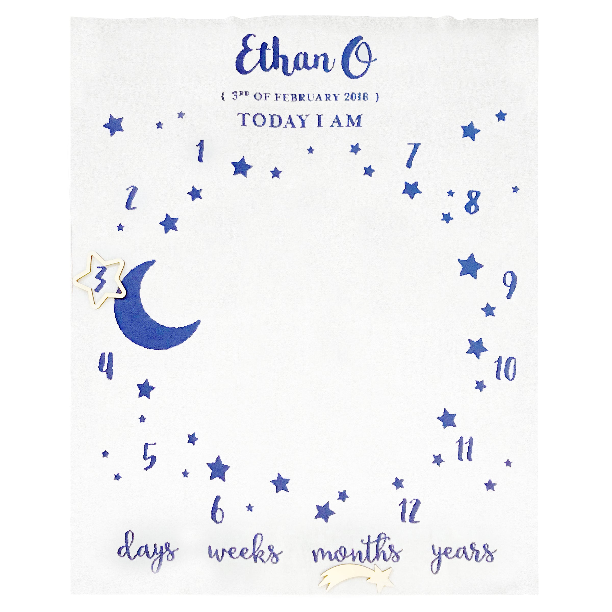 Moon & Stars Milestone Blanket