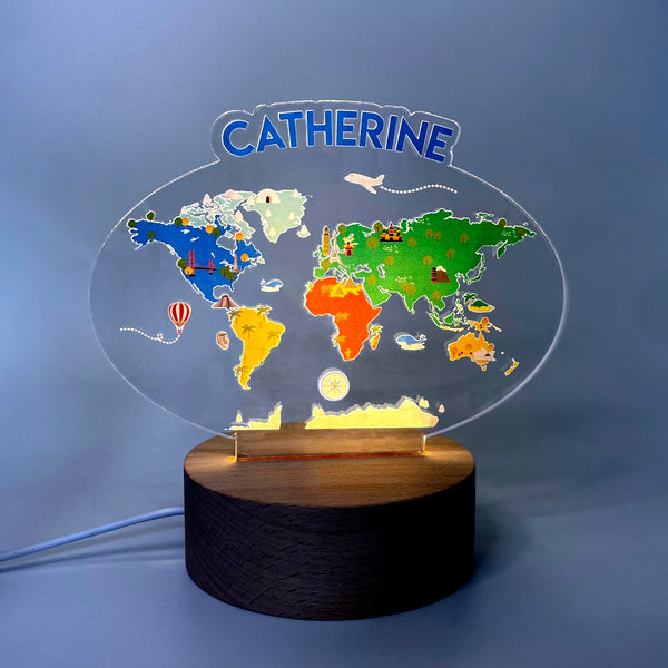 World Map Colored Nightlight