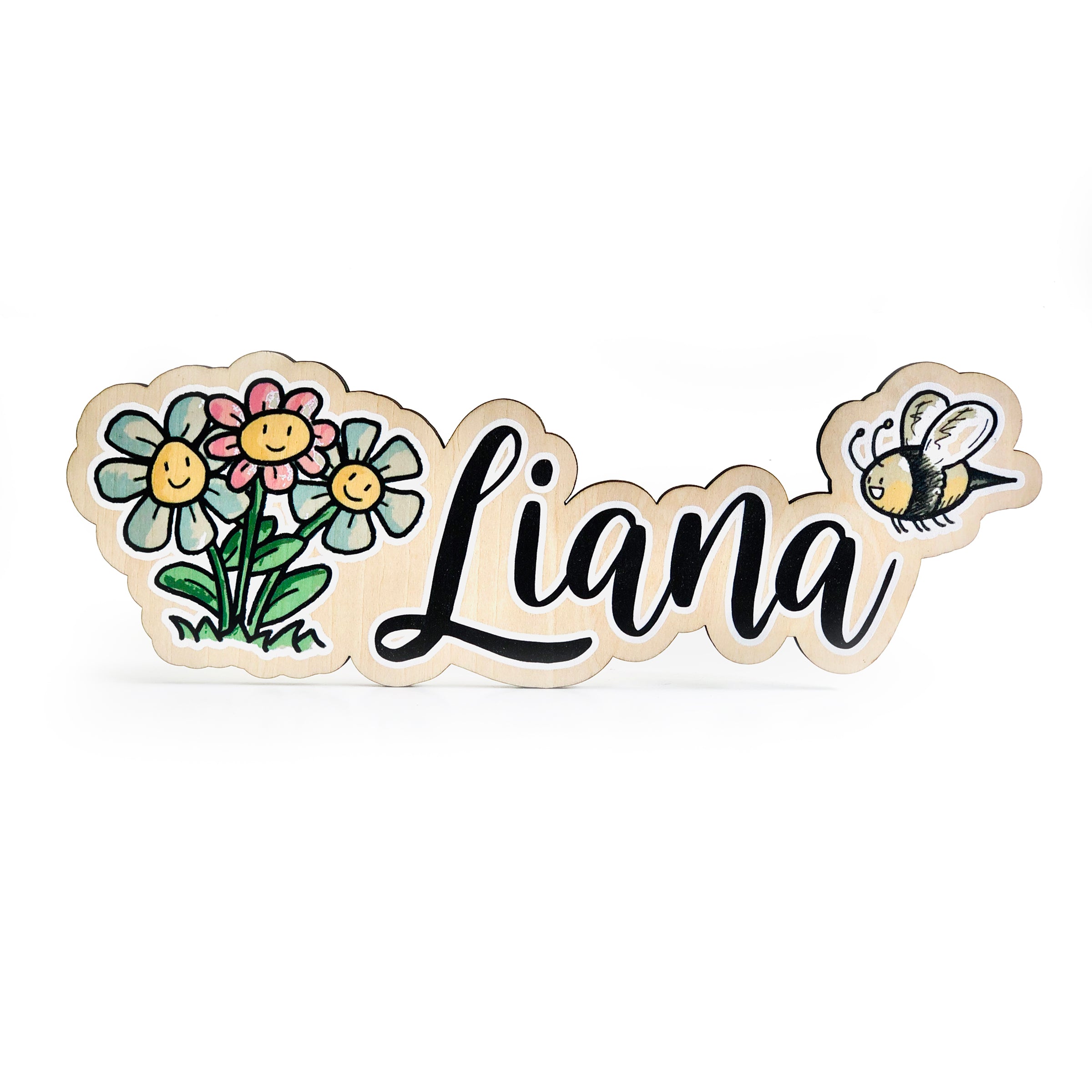 Spring Blooms Colored Name Sign